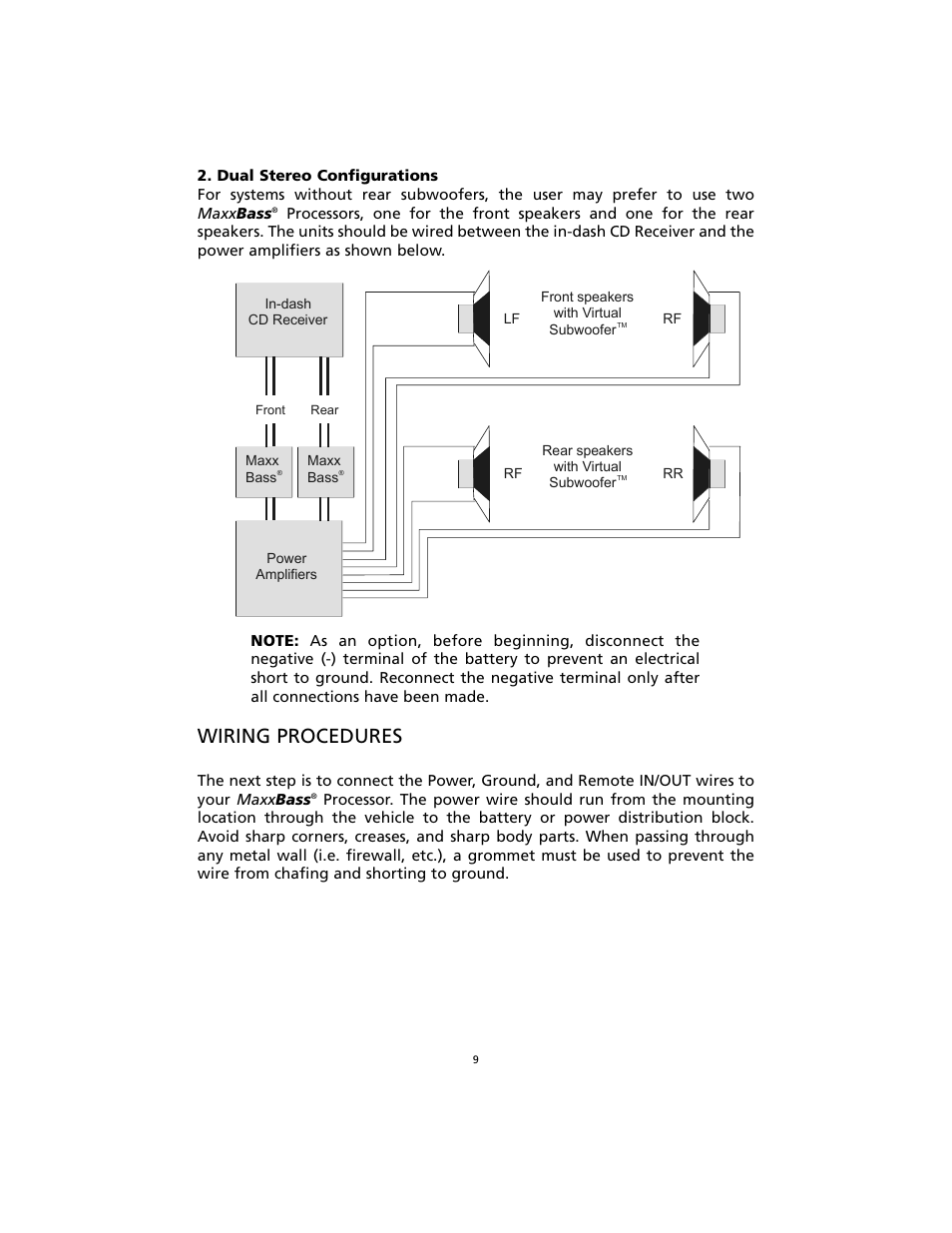 Wiring procedures | Orion Car Audio ORION MaxxBass User Manual | Page 10 / 17