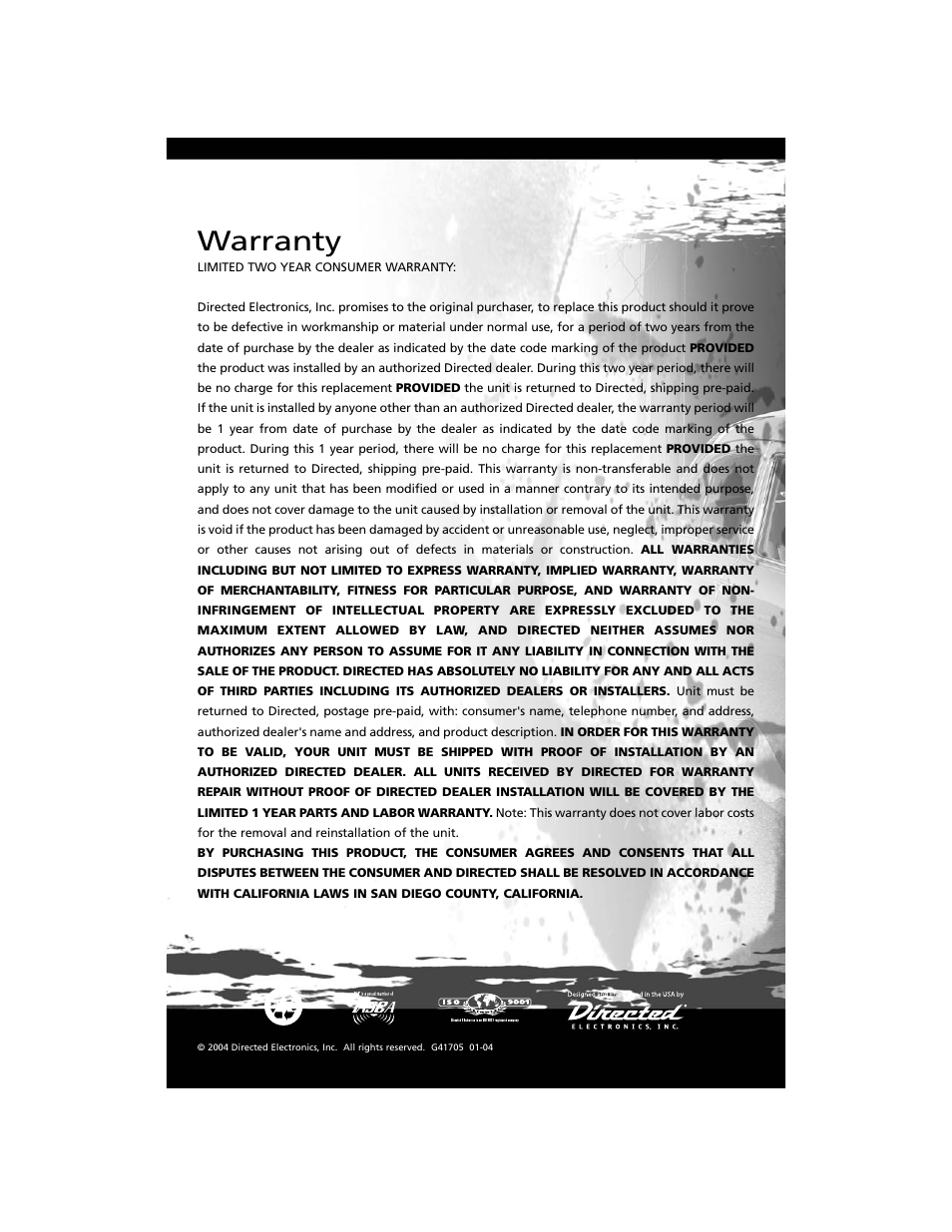 Warranty | Orion Car Audio ORION MaxxBass User Manual | Page 17 / 17