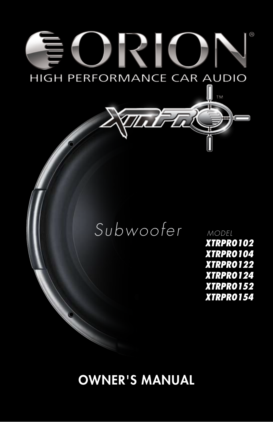 Orion Car Audio XTRPRO102 User Manual | 75 pages