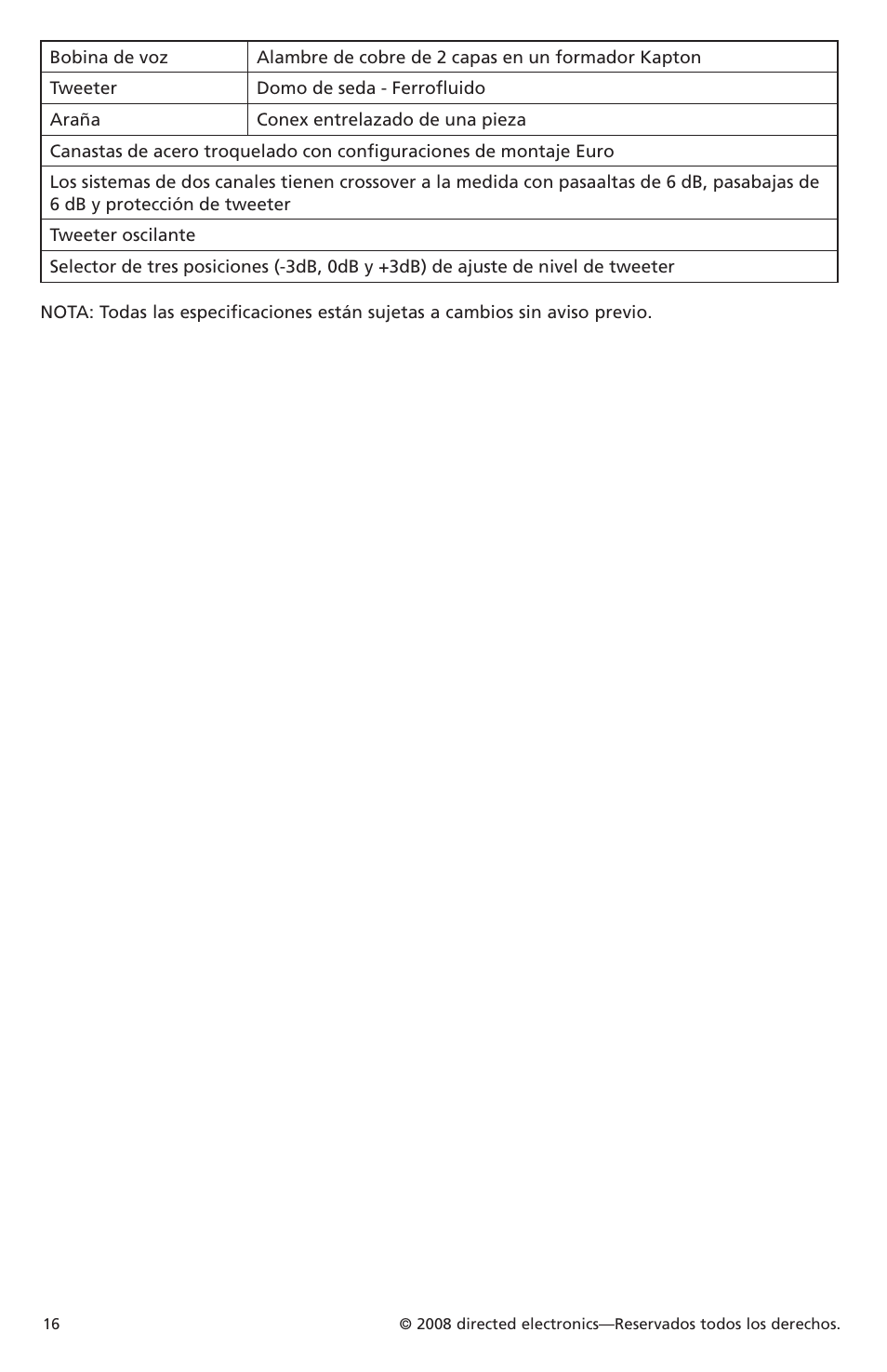 Orion Car Audio XTR52 User Manual | Page 16 / 29