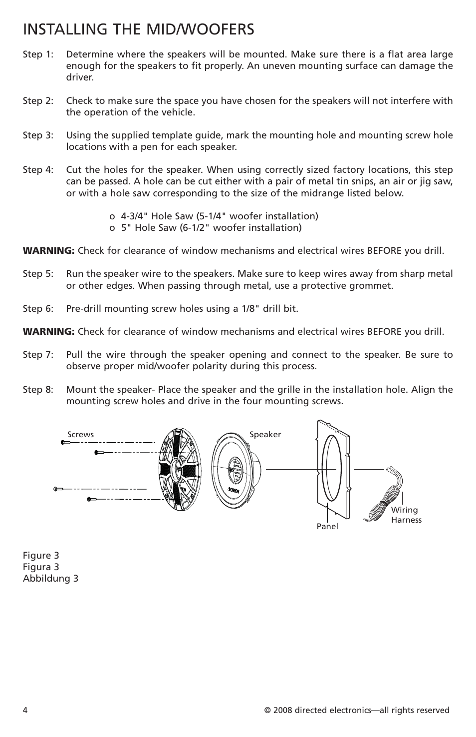 Installing the mid/woofers | Orion Car Audio XTR52 User Manual | Page 5 / 29
