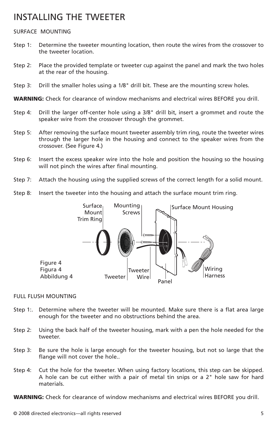 Installing the tweeter | Orion Car Audio XTR52 User Manual | Page 6 / 29