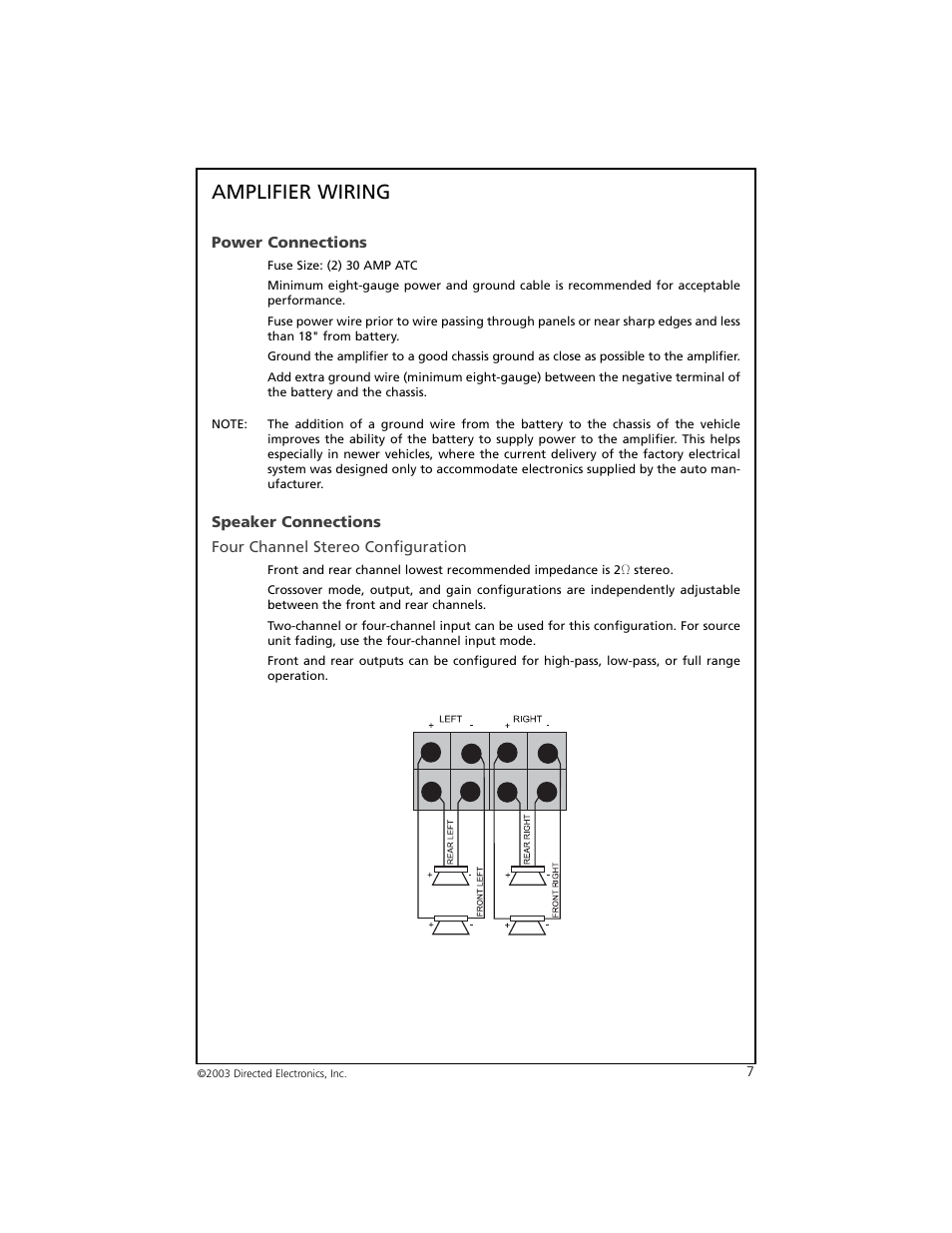 Amplifier wiring | Orion Car Audio 4004 User Manual | Page 8 / 18