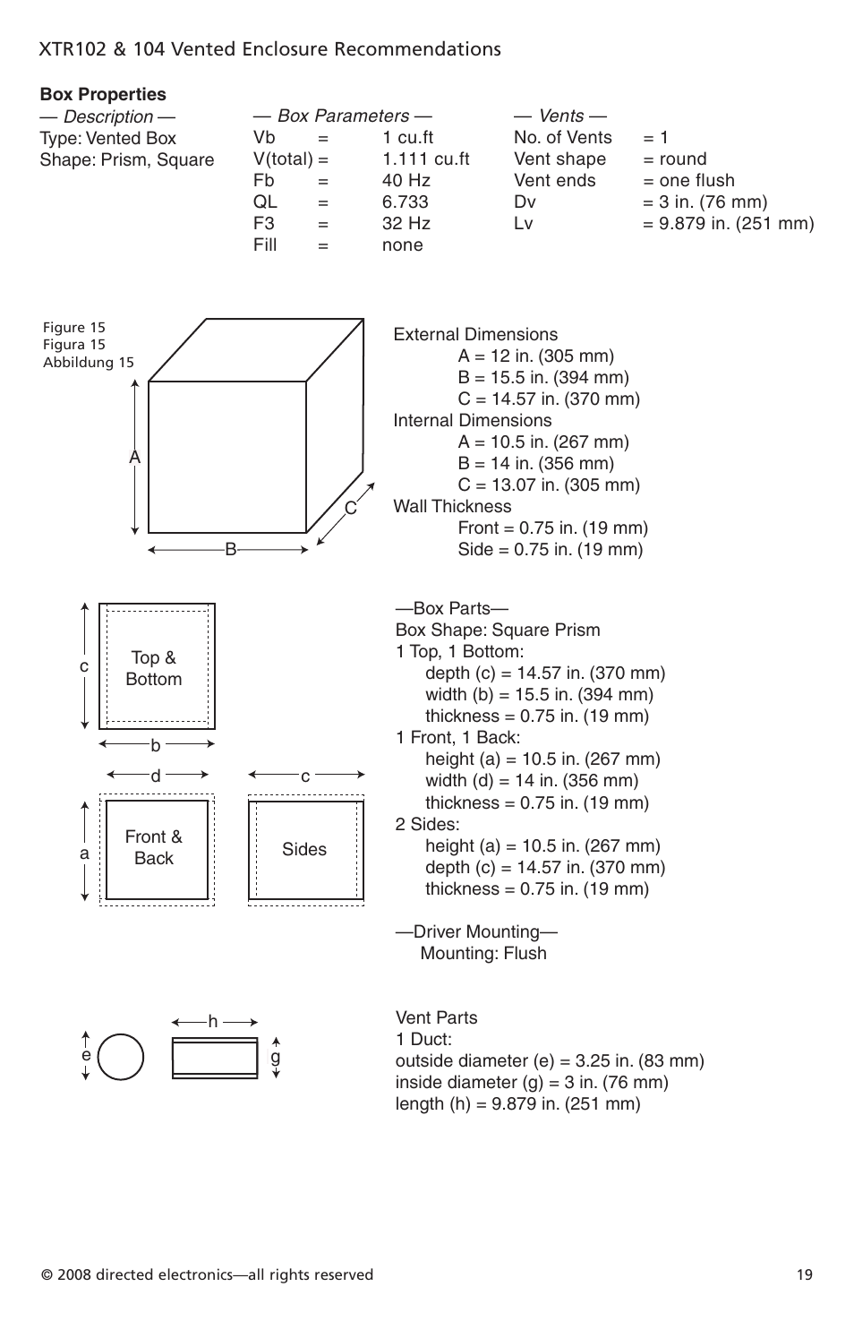 Orion Car Audio XTR Subwoofers XTR104 User Manual | Page 20 / 75