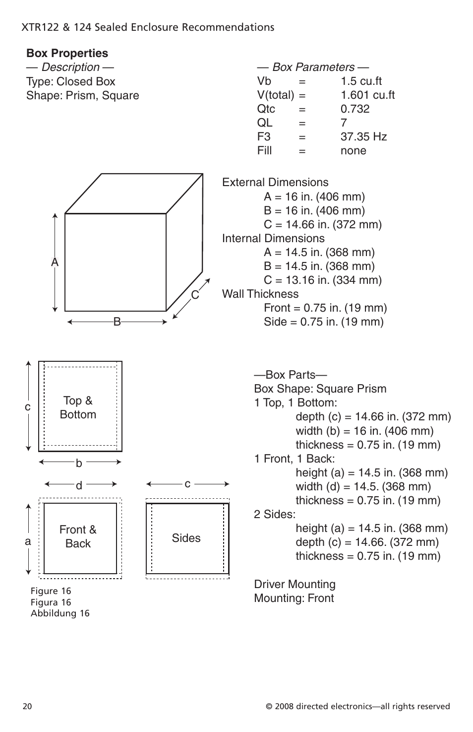 Orion Car Audio XTR Subwoofers XTR104 User Manual | Page 21 / 75