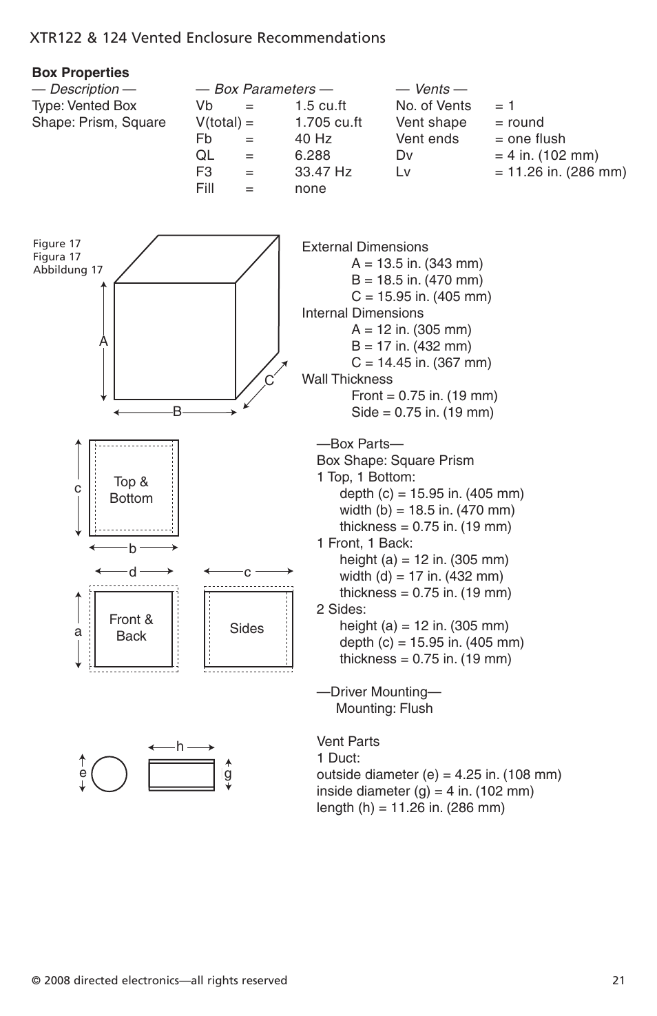 Orion Car Audio XTR Subwoofers XTR104 User Manual | Page 22 / 75