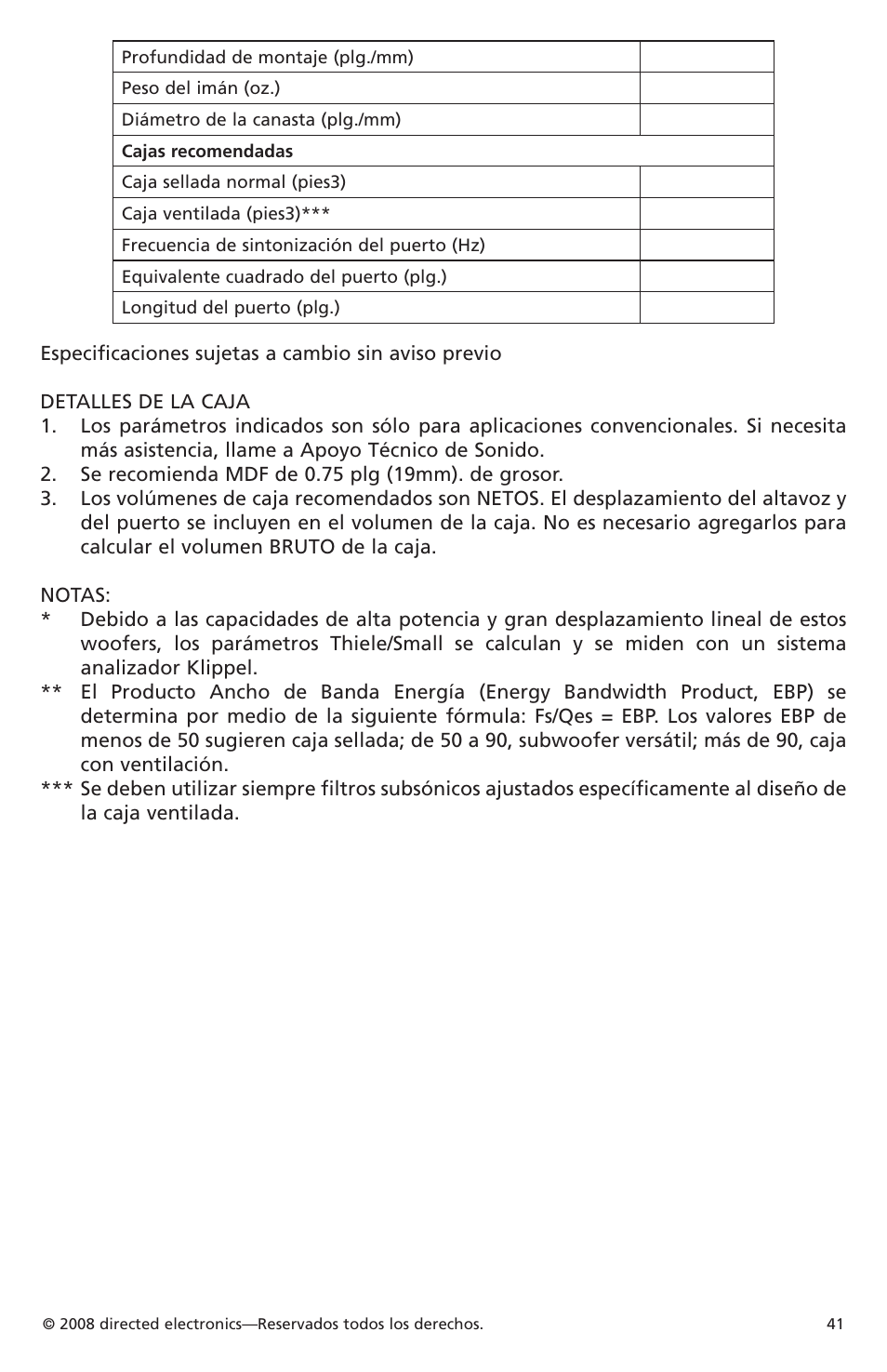 Orion Car Audio XTR Subwoofers XTR104 User Manual | Page 41 / 75