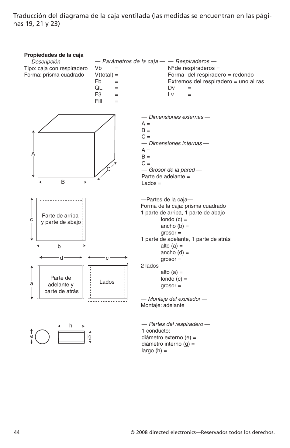 Orion Car Audio XTR Subwoofers XTR104 User Manual | Page 44 / 75