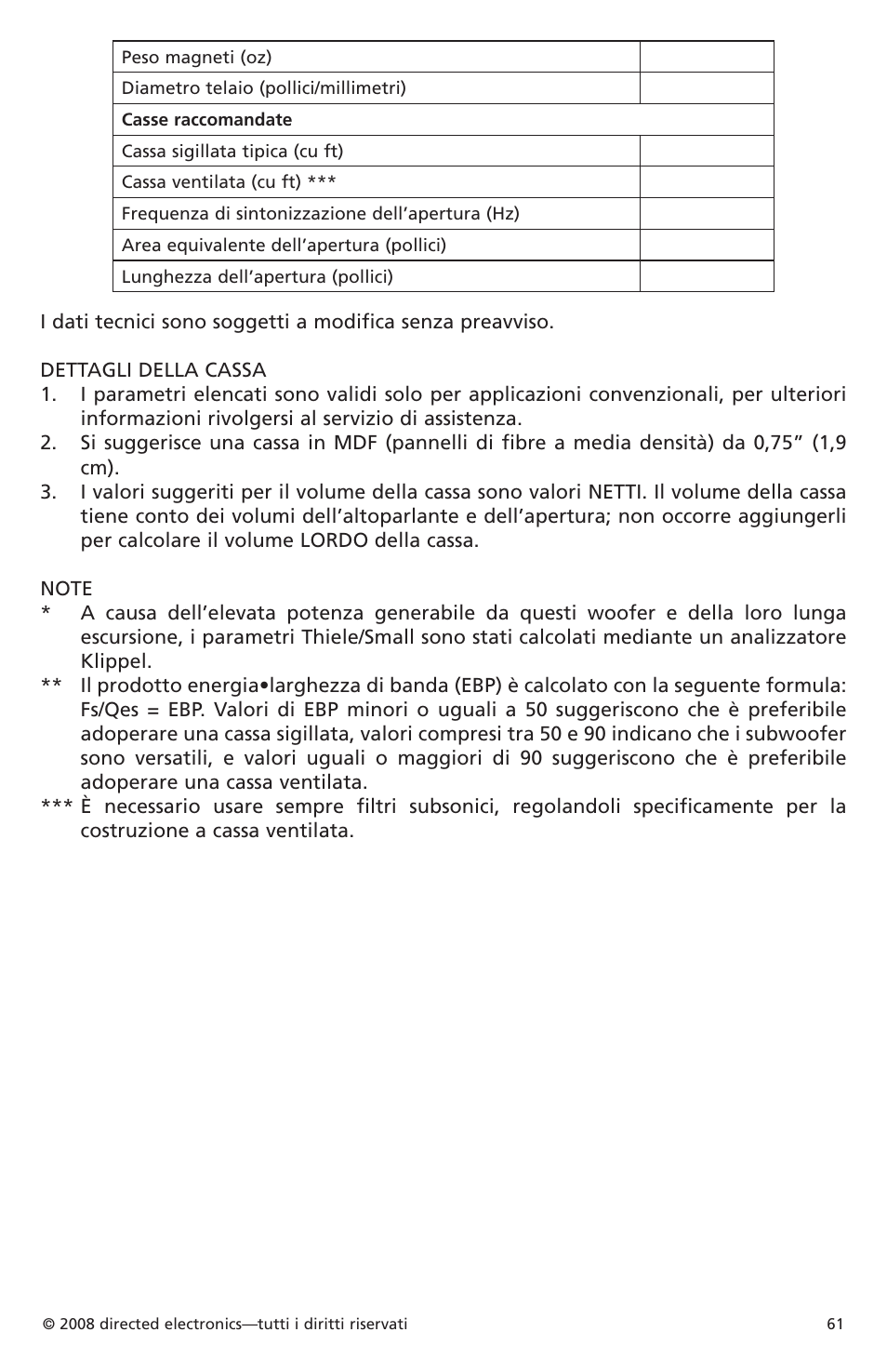 Orion Car Audio XTR Subwoofers XTR104 User Manual | Page 61 / 75