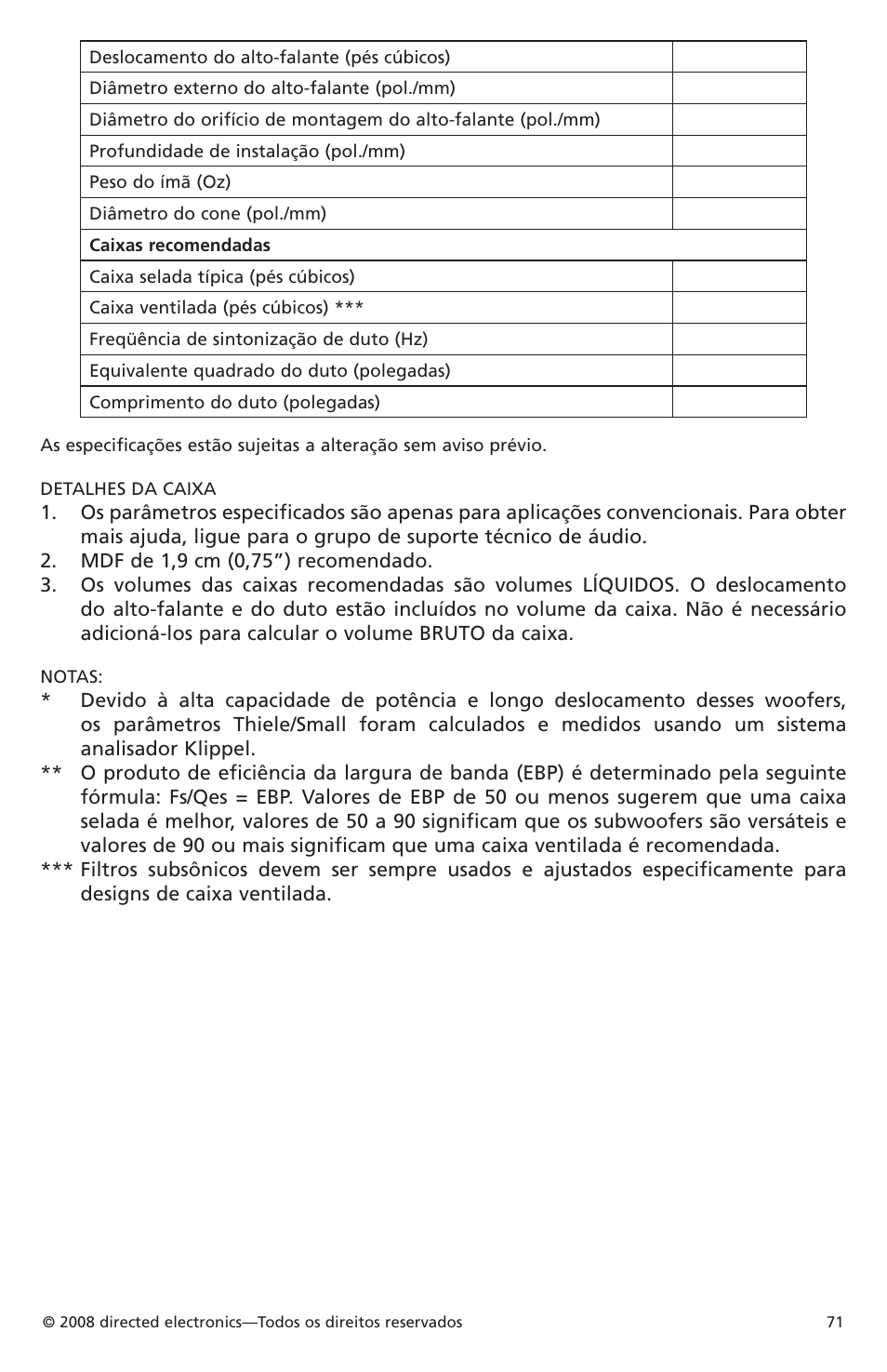 Orion Car Audio XTR Subwoofers XTR104 User Manual | Page 71 / 75