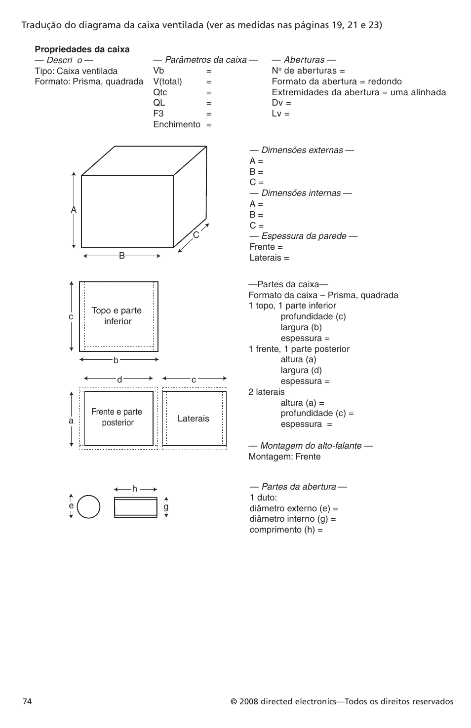 Orion Car Audio XTR Subwoofers XTR104 User Manual | Page 74 / 75