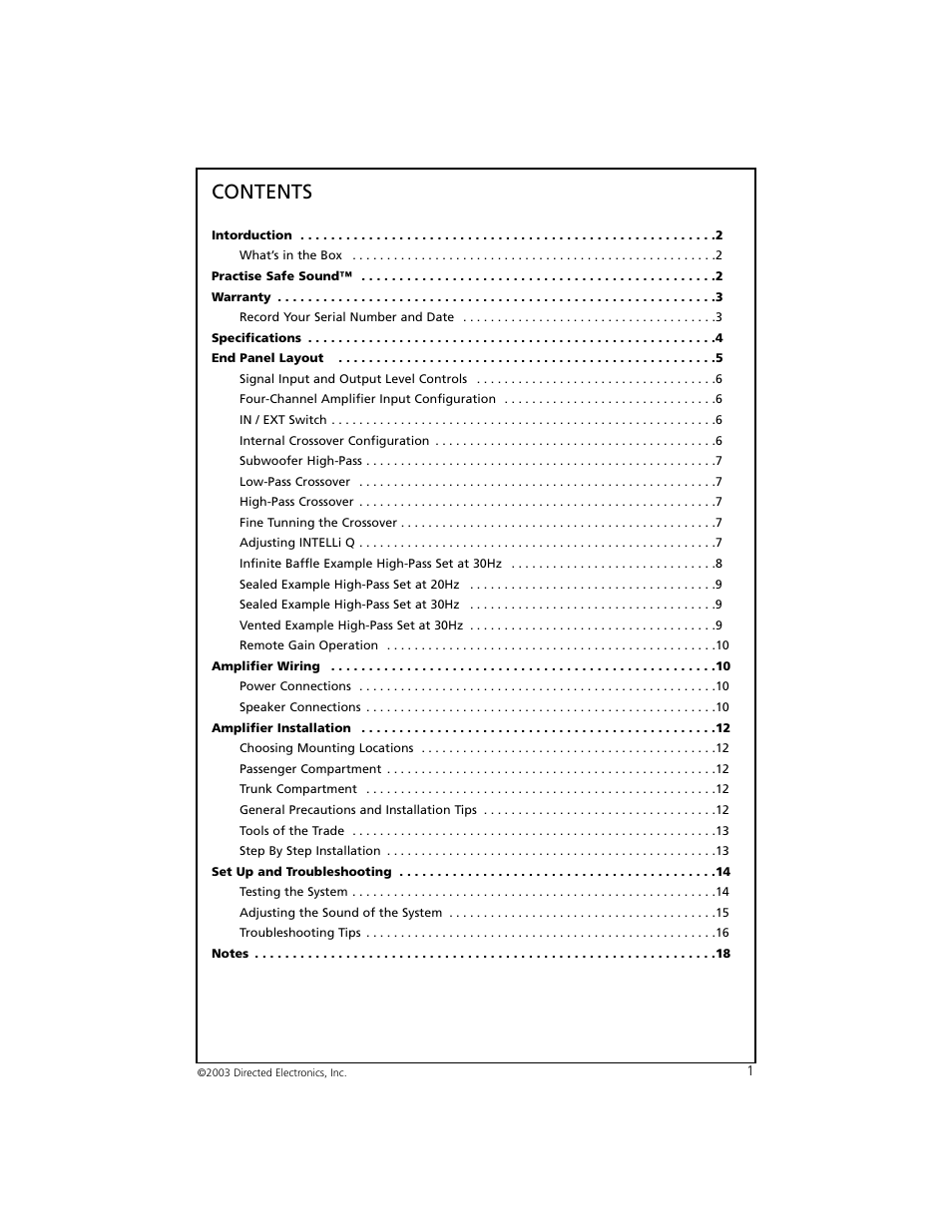 Orion Car Audio 7005 User Manual | Page 2 / 22