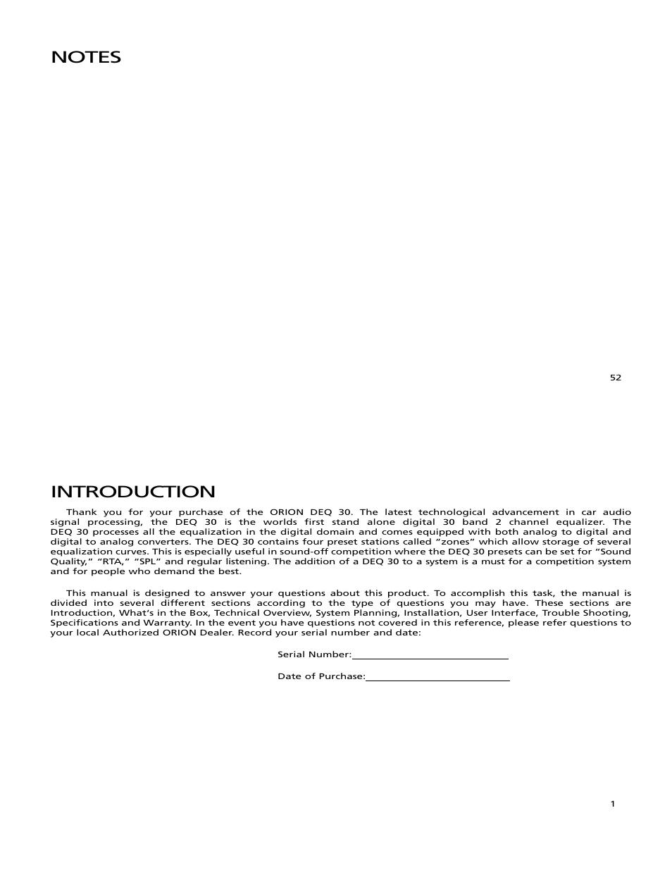 Orion Car Audio DEQ 30 User Manual | Page 2 / 27