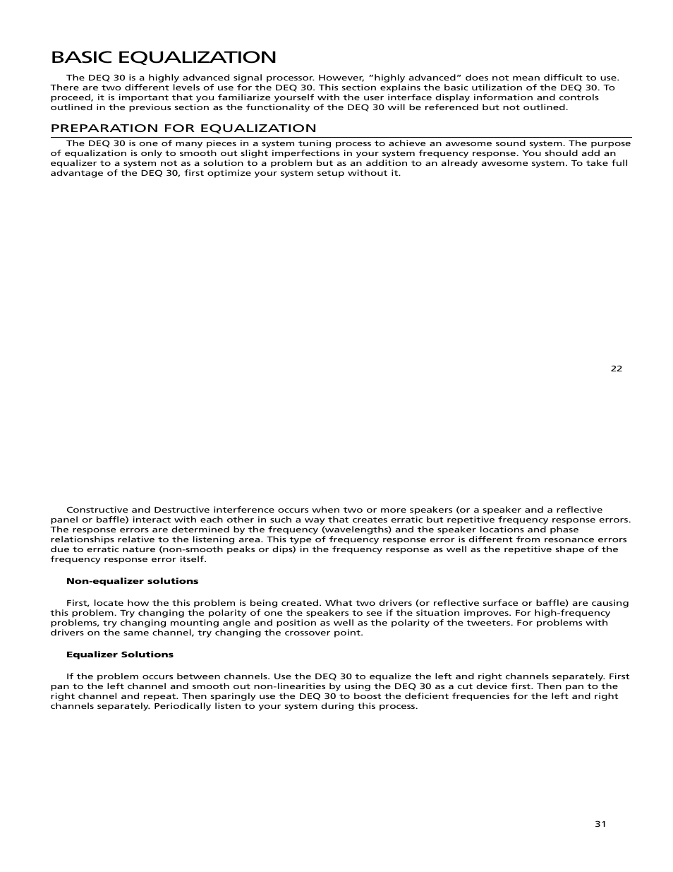 Basic equalization | Orion Car Audio DEQ 30 User Manual | Page 23 / 27