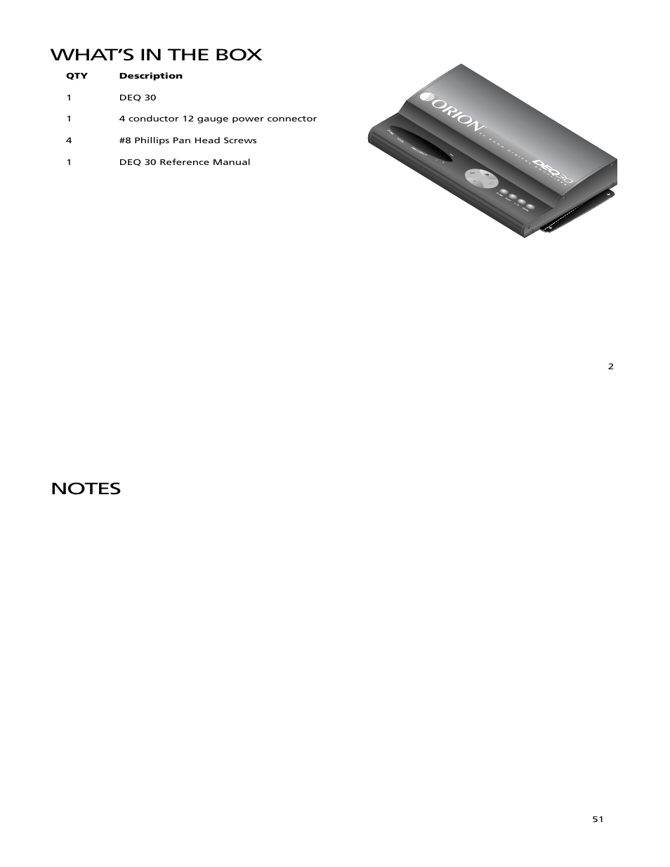 What’s in the box | Orion Car Audio DEQ 30 User Manual | Page 3 / 27