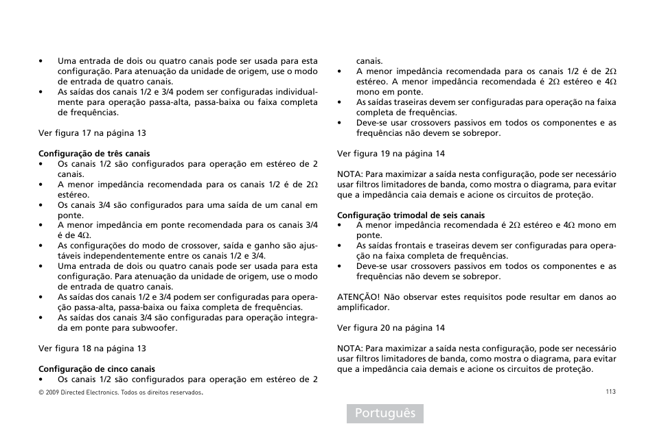Português | Orion Car Audio HCCA COMPETITION HCCA10002 User Manual | Page 114 / 126