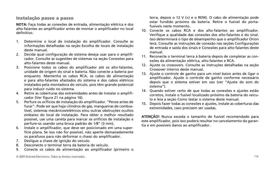 Nstala îo | Orion Car Audio HCCA COMPETITION HCCA10002 User Manual | Page 117 / 126