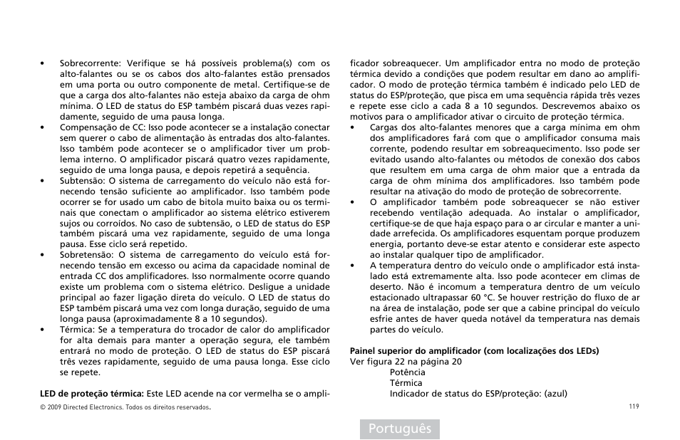 Português | Orion Car Audio HCCA COMPETITION HCCA10002 User Manual | Page 120 / 126
