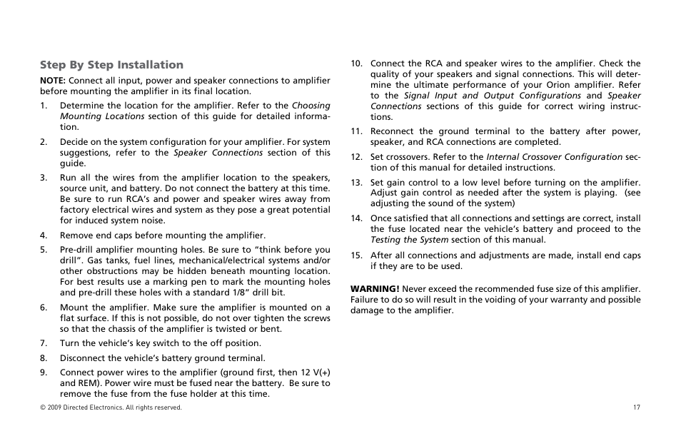 3tep | Orion Car Audio HCCA COMPETITION HCCA10002 User Manual | Page 18 / 126