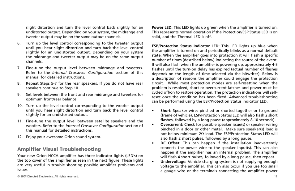 Mplifier | Orion Car Audio HCCA COMPETITION HCCA10002 User Manual | Page 20 / 126
