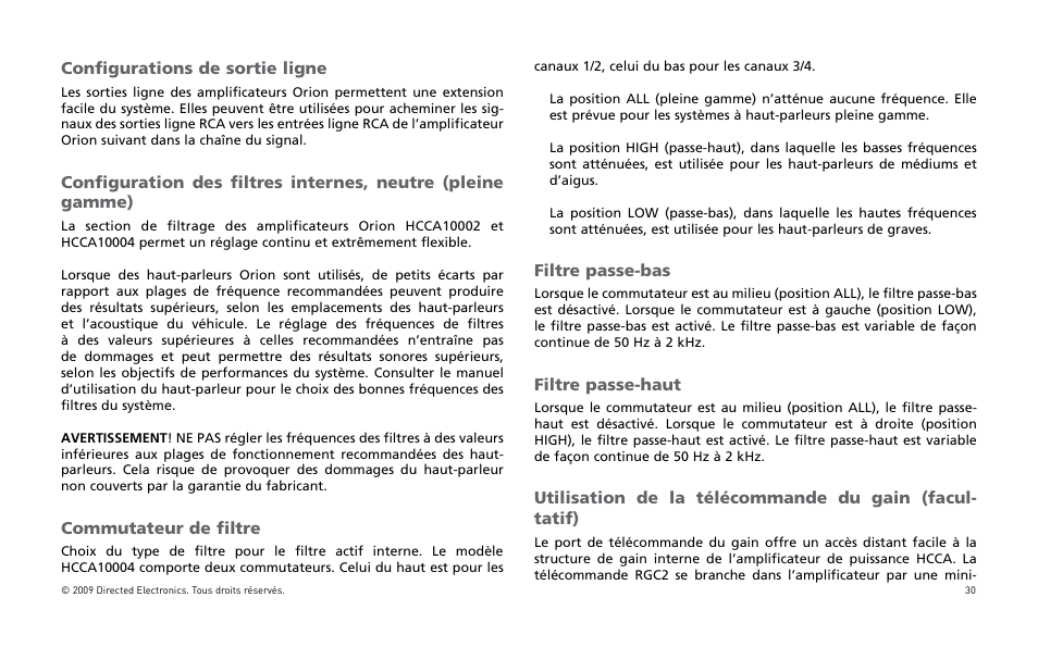 Orion Car Audio HCCA COMPETITION HCCA10002 User Manual | Page 31 / 126