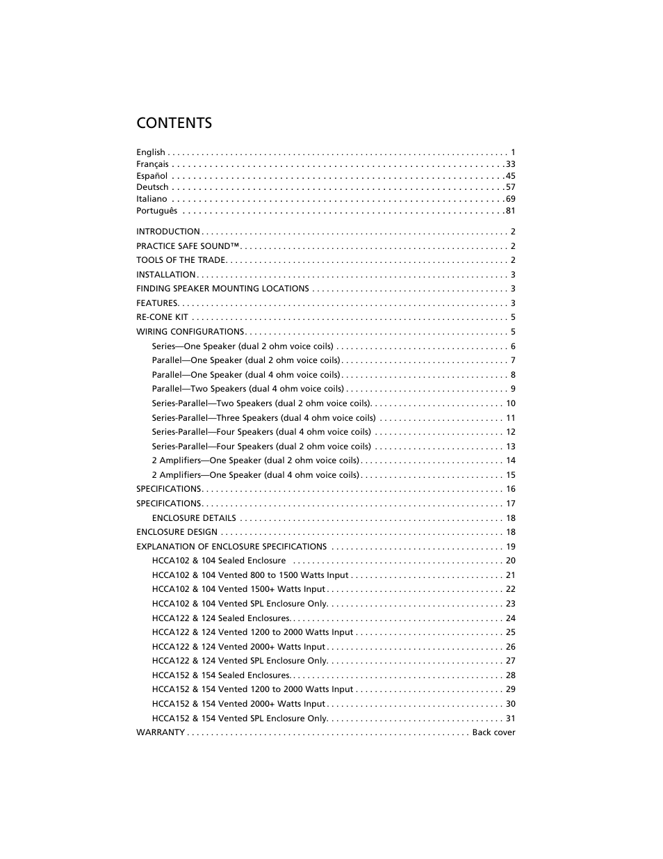 Orion Car Audio HCCA COMPETITION HCCA154 User Manual | Page 2 / 94