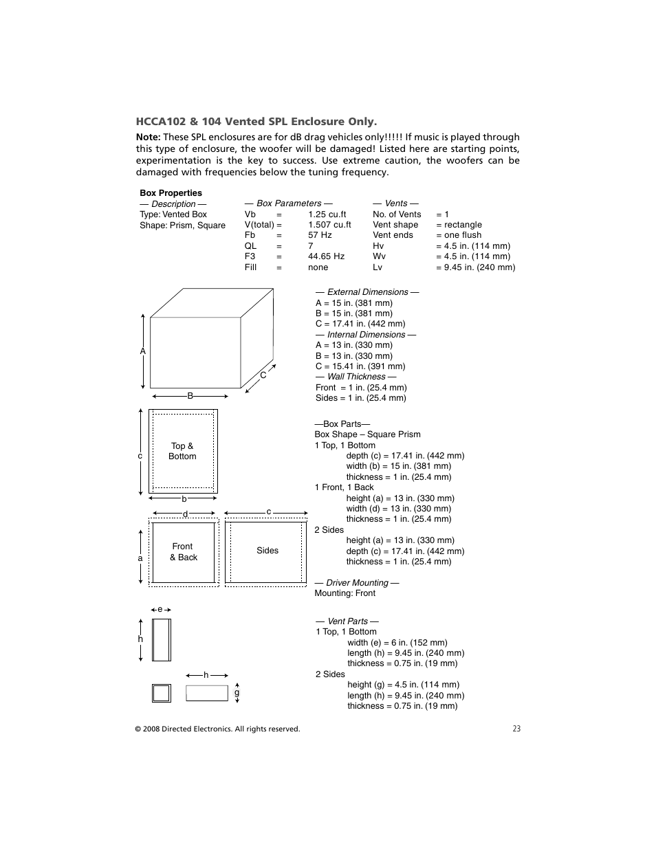 Orion Car Audio HCCA COMPETITION HCCA154 User Manual | Page 24 / 94