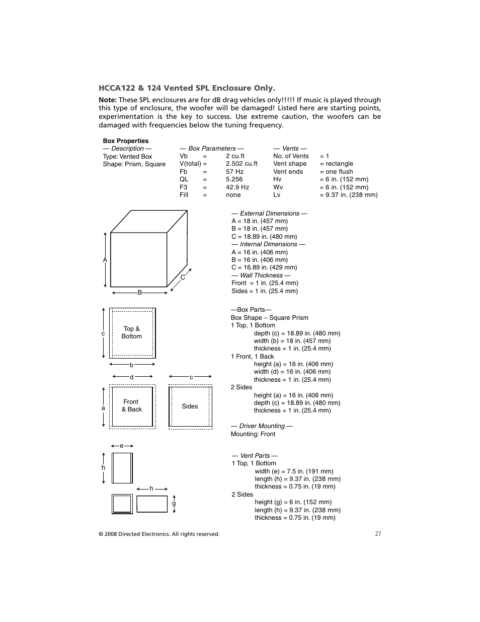 Orion Car Audio HCCA COMPETITION HCCA154 User Manual | Page 28 / 94