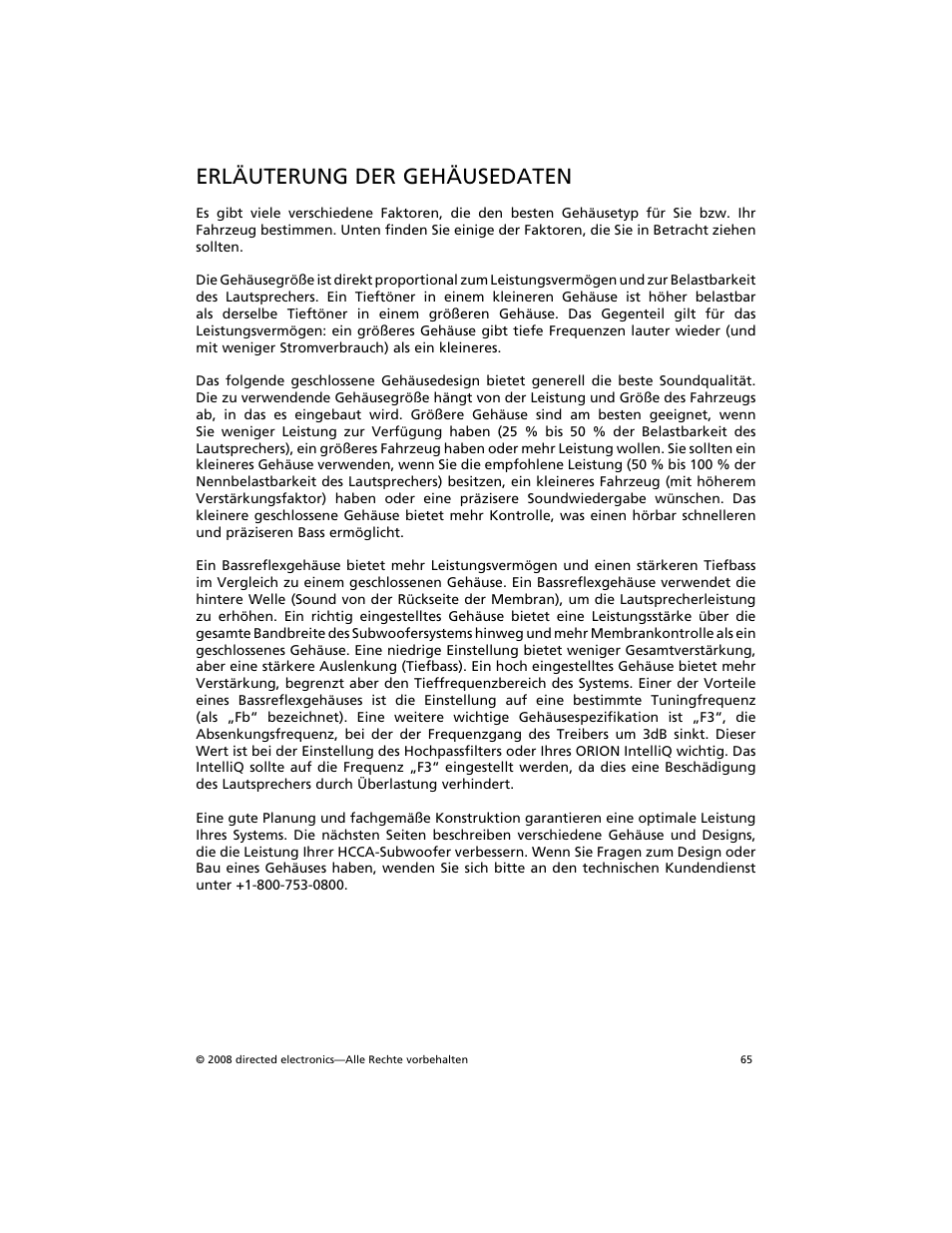 Erläuterung der gehäusedaten | Orion Car Audio HCCA COMPETITION HCCA154 User Manual | Page 66 / 94