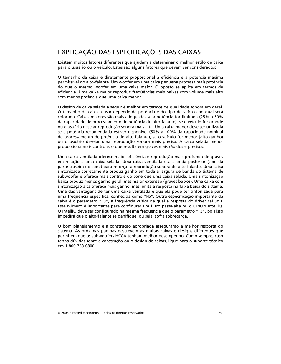 Explicação das especificações das caixas | Orion Car Audio HCCA COMPETITION HCCA154 User Manual | Page 90 / 94