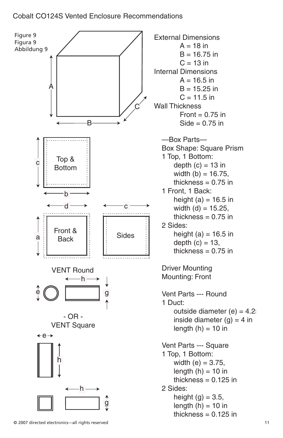 Orion Car Audio Cobalt CO154S User Manual | Page 12 / 52