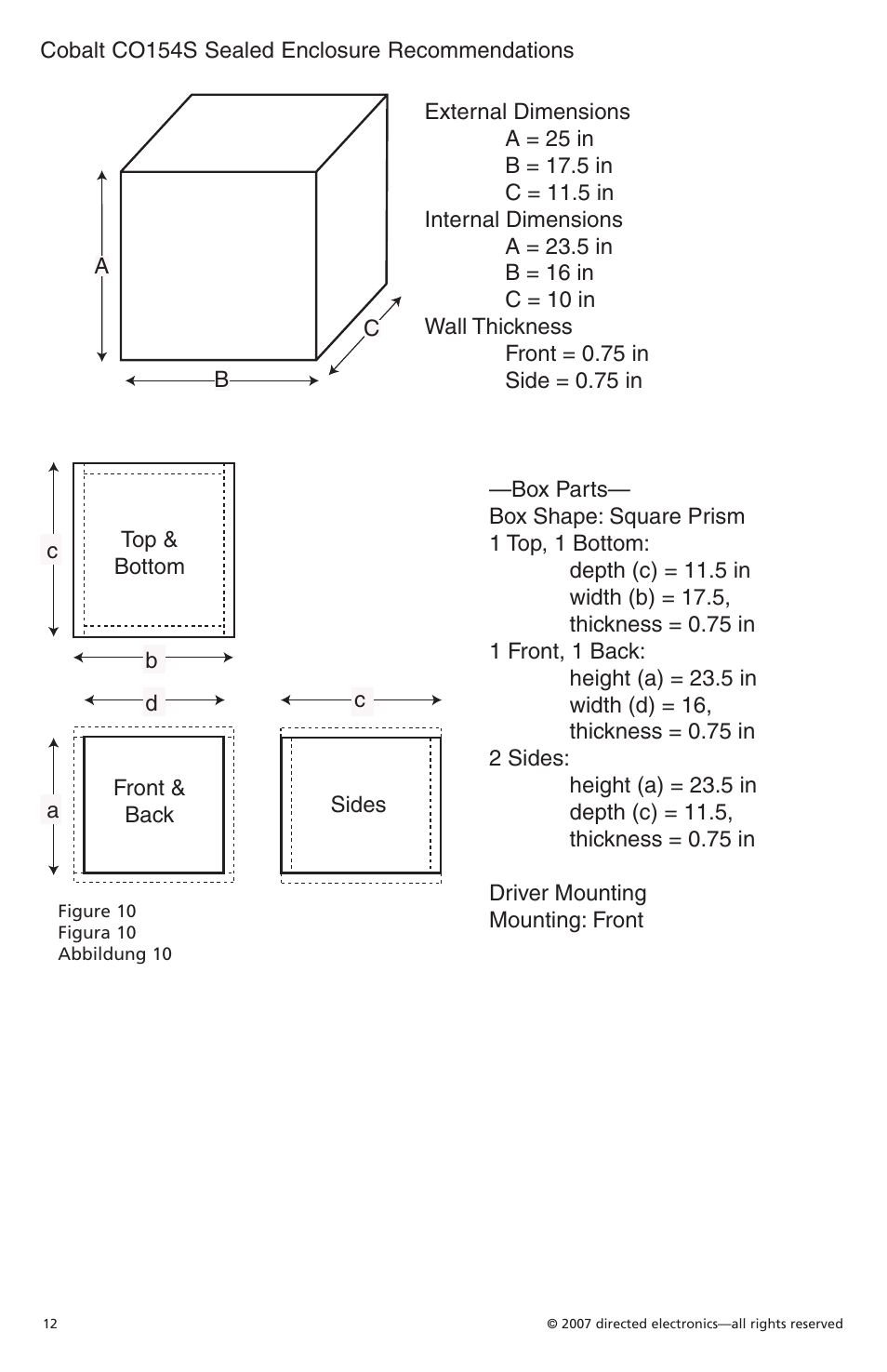 Orion Car Audio Cobalt CO154S User Manual | Page 13 / 52