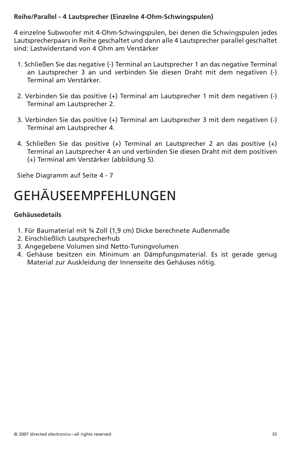 Gehäuseempfehlungen | Orion Car Audio Cobalt CO154S User Manual | Page 33 / 52