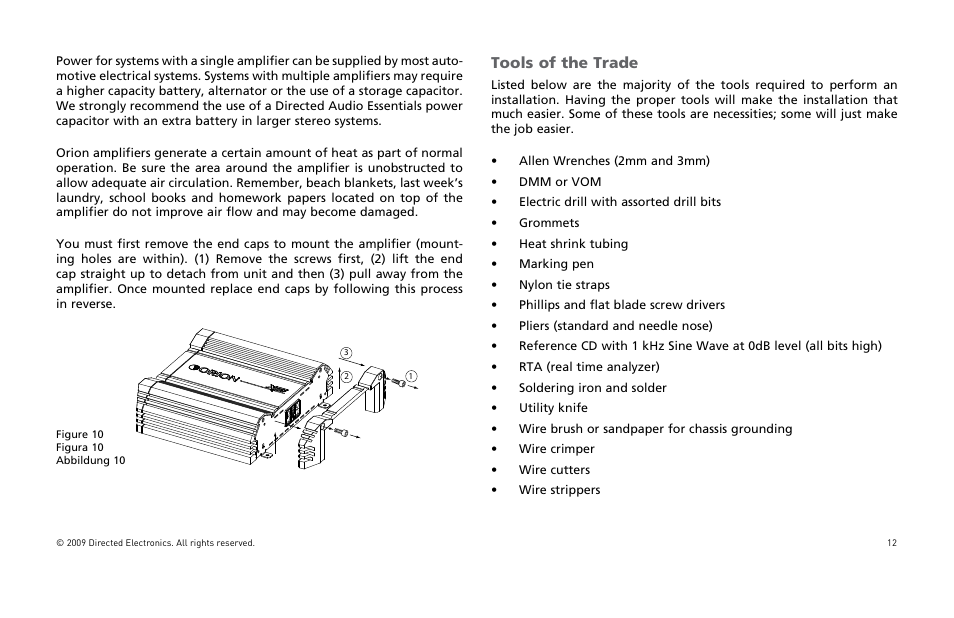 Tools of the trade | Orion Car Audio XTR15001 User Manual | Page 13 / 100