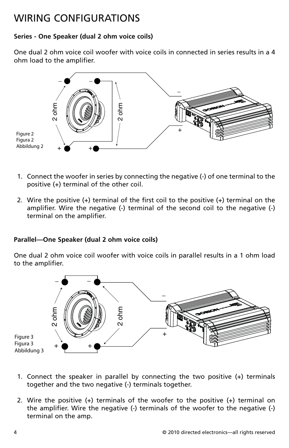 Wiring configurations | Orion Car Audio XTRPRO154 User Manual | Page 5 / 78