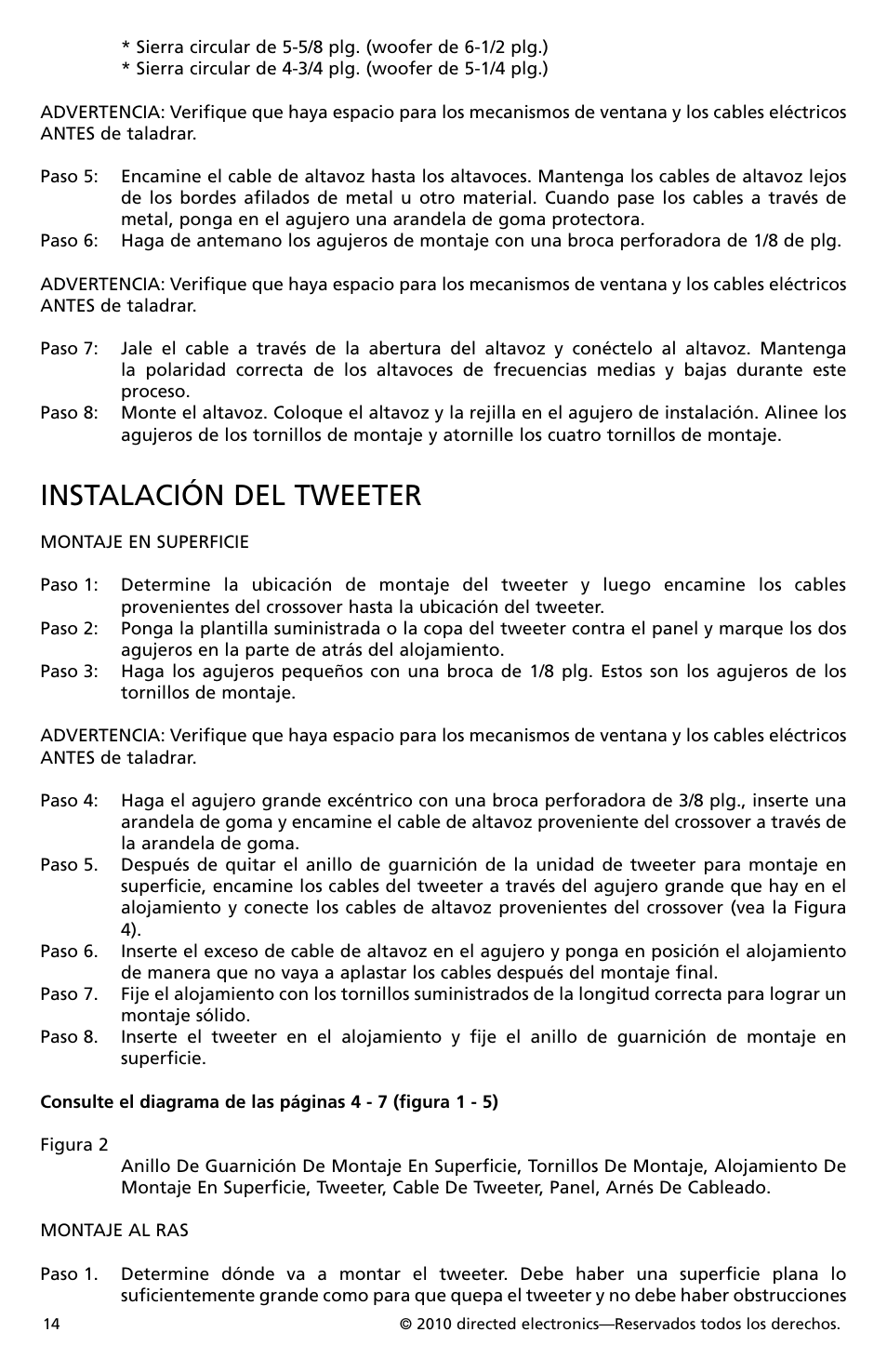 Instalación del tweeter | Orion Car Audio HCCA52 User Manual | Page 15 / 30