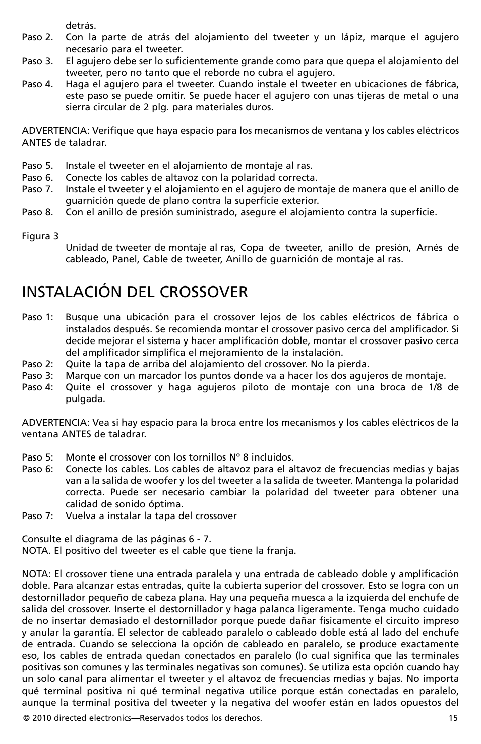 Instalación del crossover | Orion Car Audio HCCA52 User Manual | Page 16 / 30