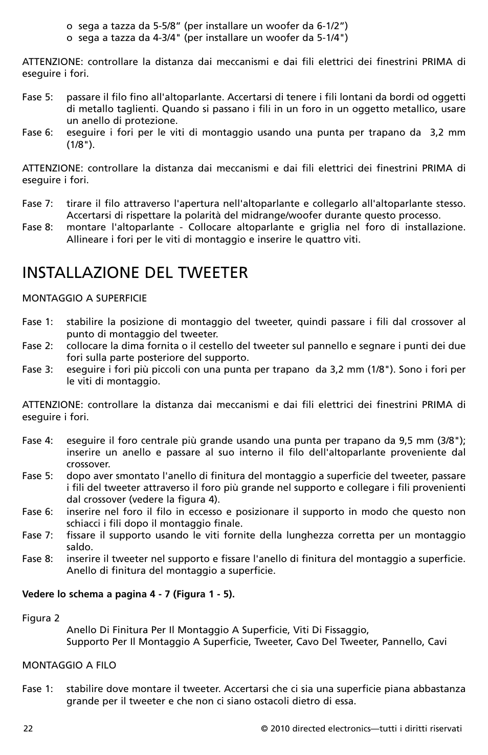 Installazione del tweeter | Orion Car Audio HCCA52 User Manual | Page 23 / 30