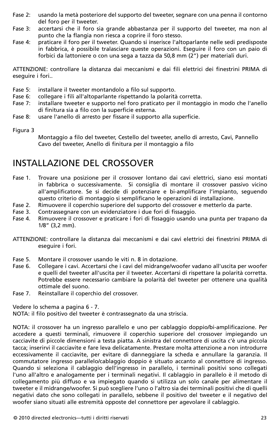 Installazione del crossover | Orion Car Audio HCCA52 User Manual | Page 24 / 30