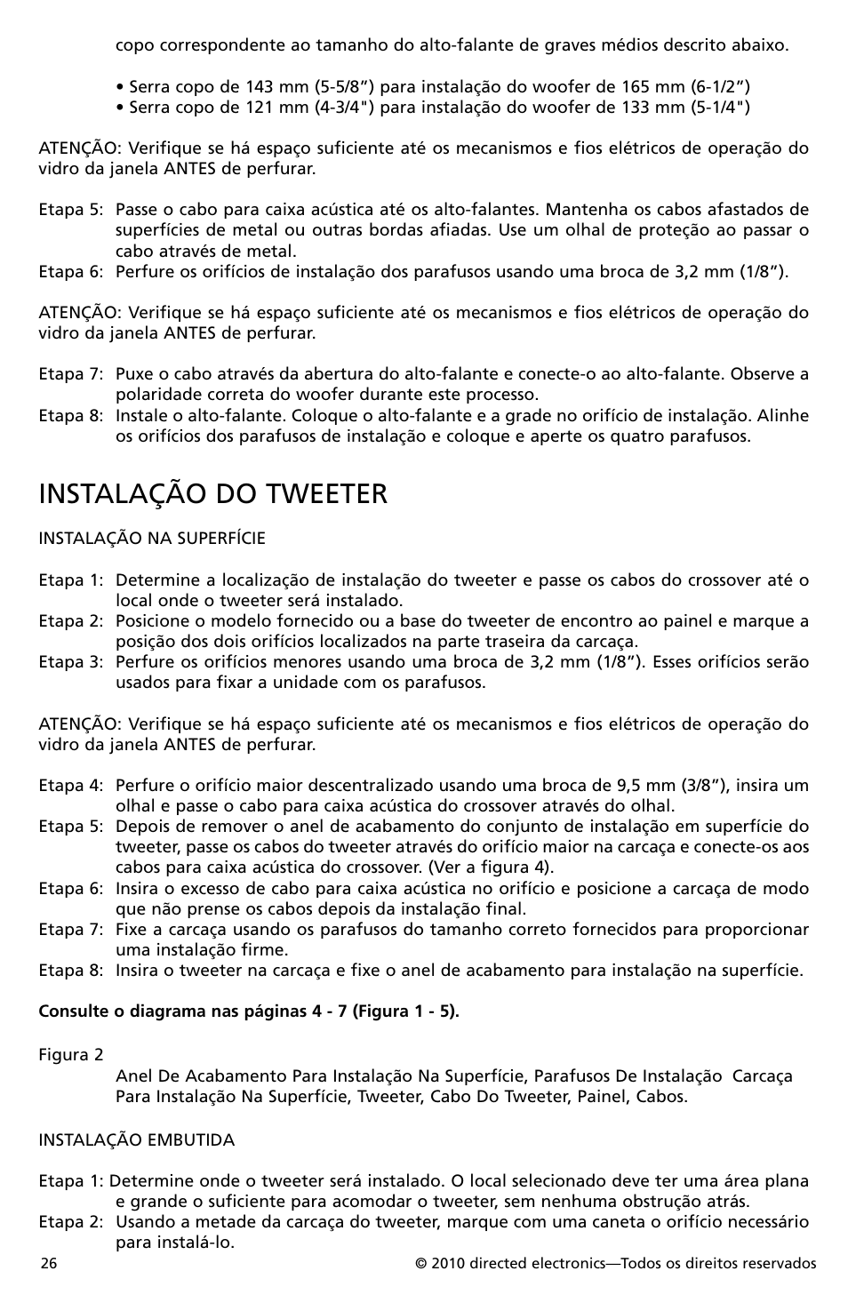 Instalação do tweeter | Orion Car Audio HCCA52 User Manual | Page 27 / 30