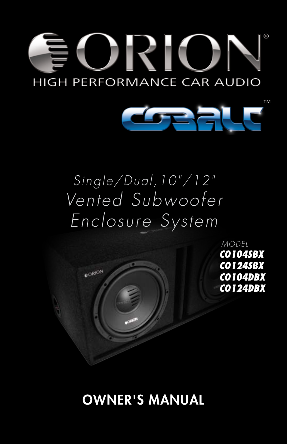 Orion Car Audio CO104SBX User Manual | 5 pages