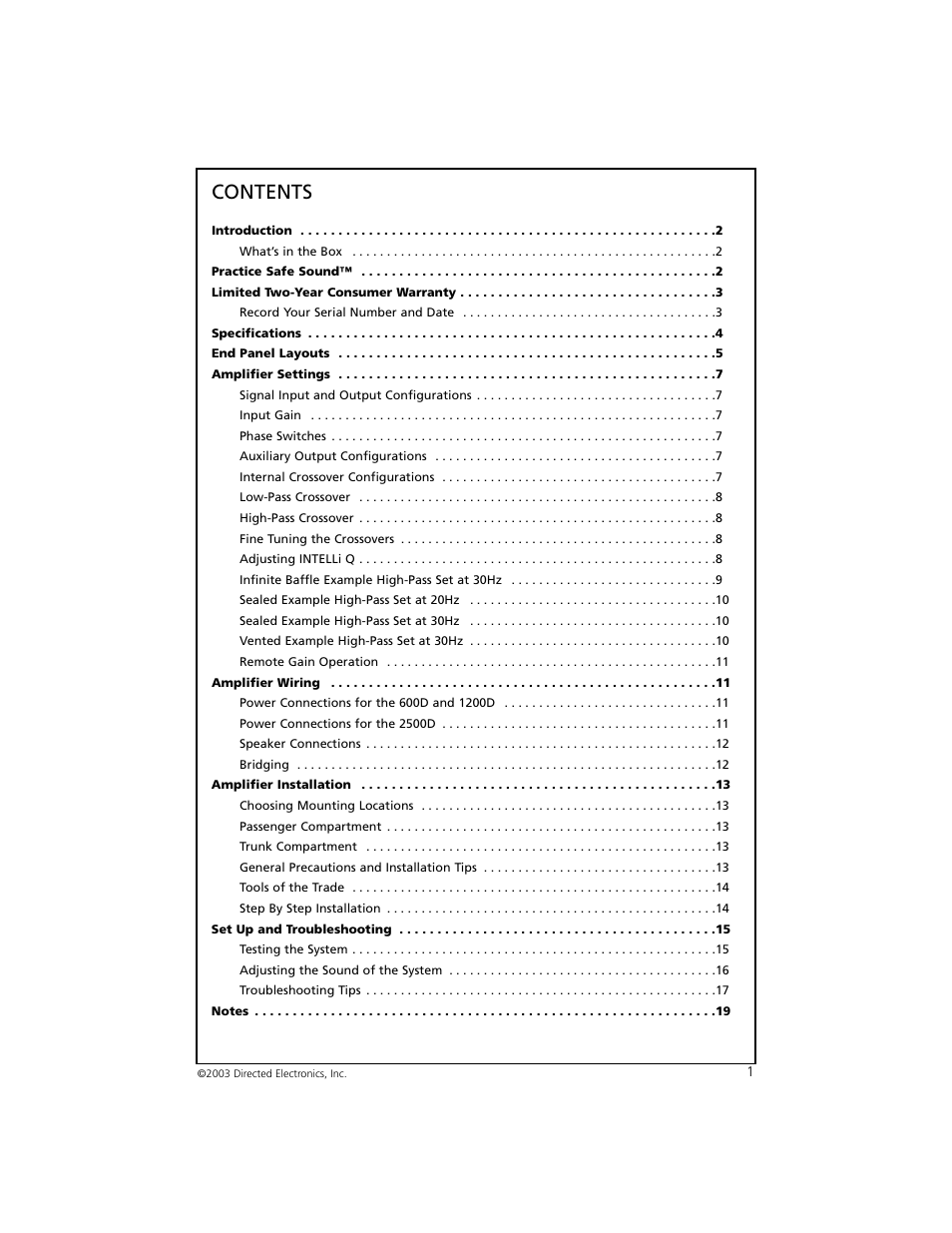 Orion Car Audio 2500D User Manual | Page 2 / 22