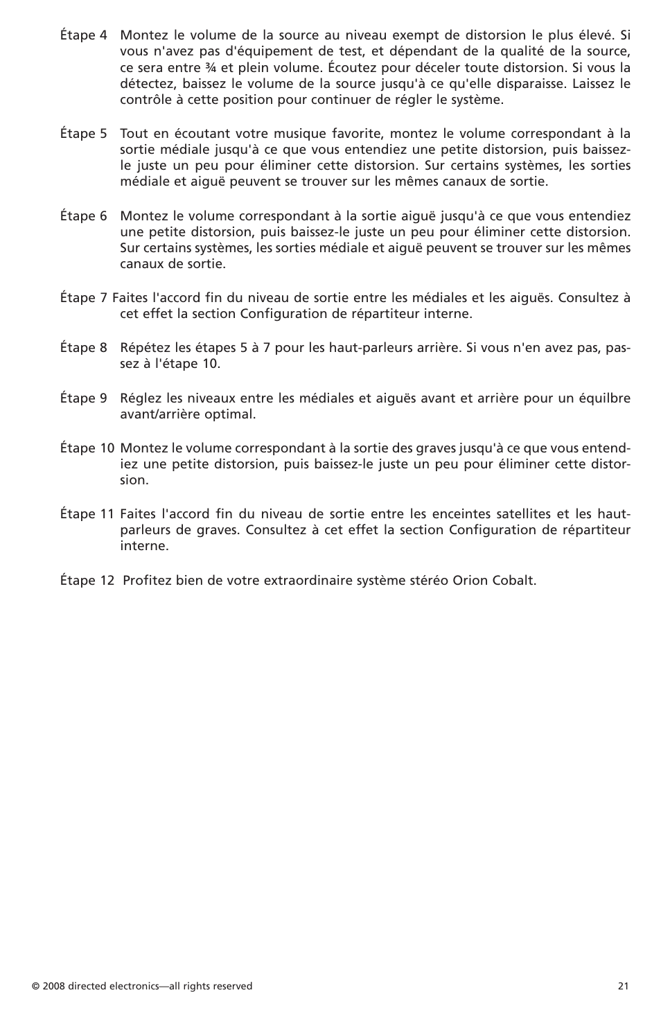 Orion Car Audio CO6004 User Manual | Page 22 / 66