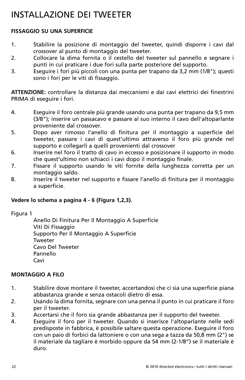 Installazione dei tweeter | Orion Car Audio HCCA1002 User Manual | Page 23 / 30