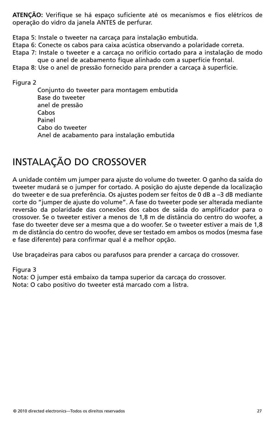 Instalação do crossover | Orion Car Audio HCCA1002 User Manual | Page 28 / 30
