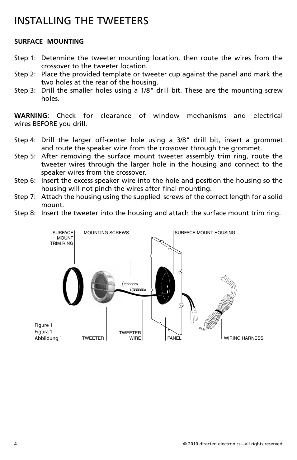 Installing the tweeters | Orion Car Audio HCCA1002 User Manual | Page 5 / 30