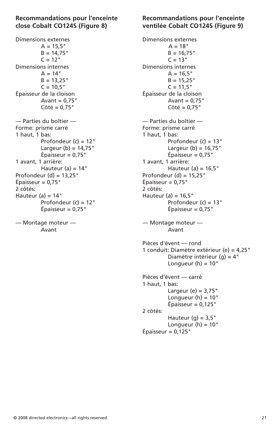 Orion Car Audio Cobalt CO104S User Manual | Page 22 / 57