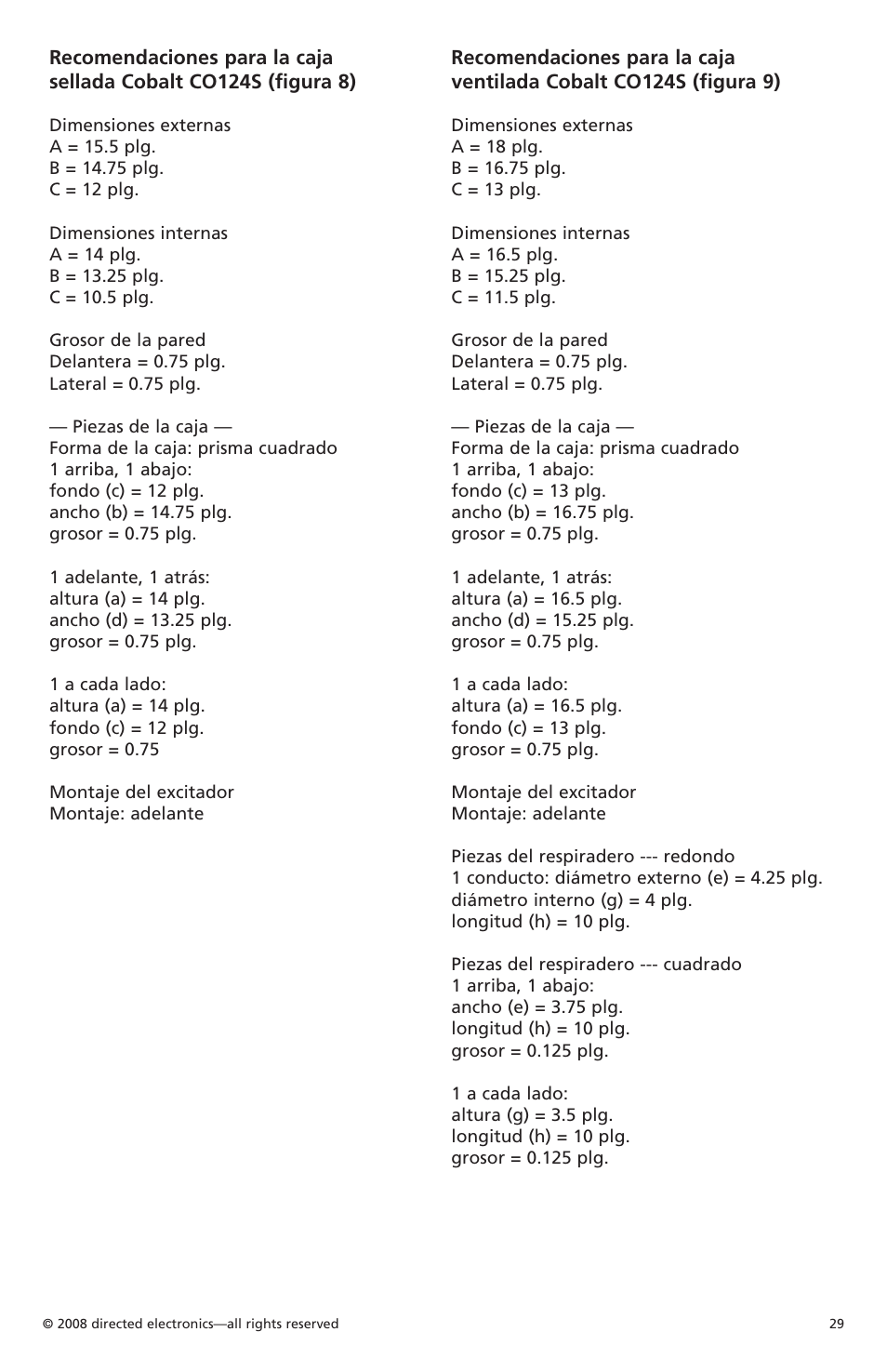 Orion Car Audio Cobalt CO104S User Manual | Page 30 / 57