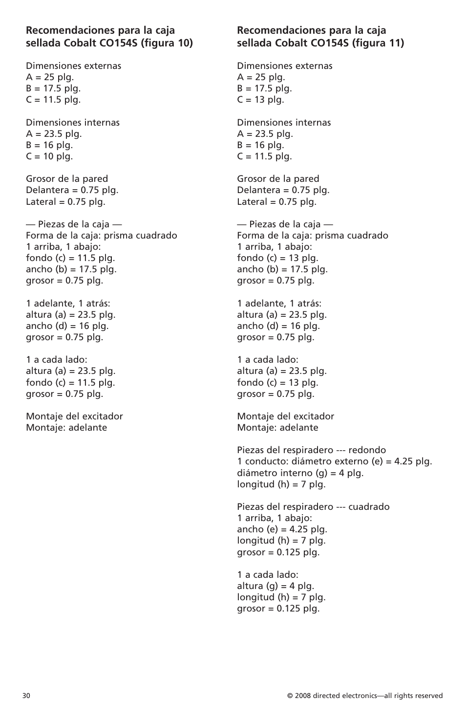 Orion Car Audio Cobalt CO104S User Manual | Page 31 / 57