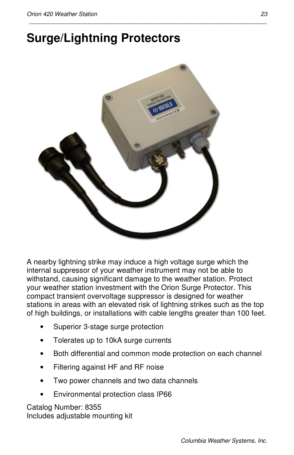 Surge/lightning protectors | Orion Car Audio 420 User Manual | Page 23 / 50